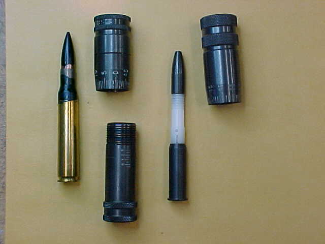 On the right is a round of 30-06 ammunition loaded at the Lake City Army 